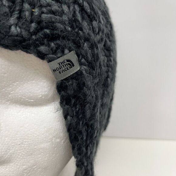 The North Face Women's OS Peruvian Cable Wool Blend Beanie Hat Ski Snow Black - Picture 3 of 8